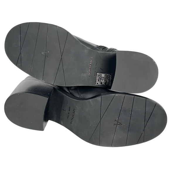 NEW AQUATALIA BLACK LEATHER BILLINA BUCKLE ANKLE BOOTS BOOTIES SZ 7 - Picture 9 of 13